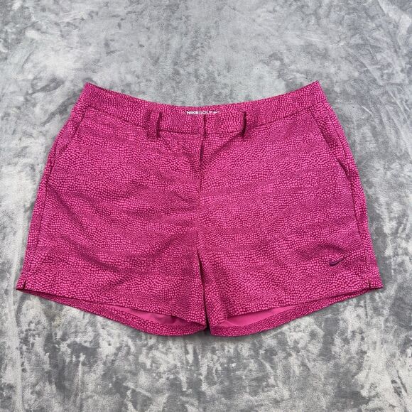 Nike Pants - Nike Golf Shorts Womens Size 6 Pink Geometric Print Stretch Dri-Fit Pockets